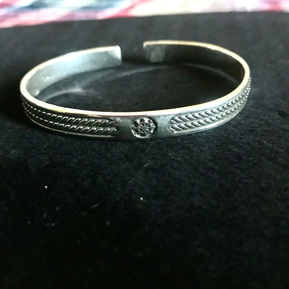 Vintage Style Sterling Silver Men's Cuff Bracelet - Braided Detail